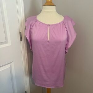 White House Black Market Lavender Sleeveless Blouse with Keyhole Sz S